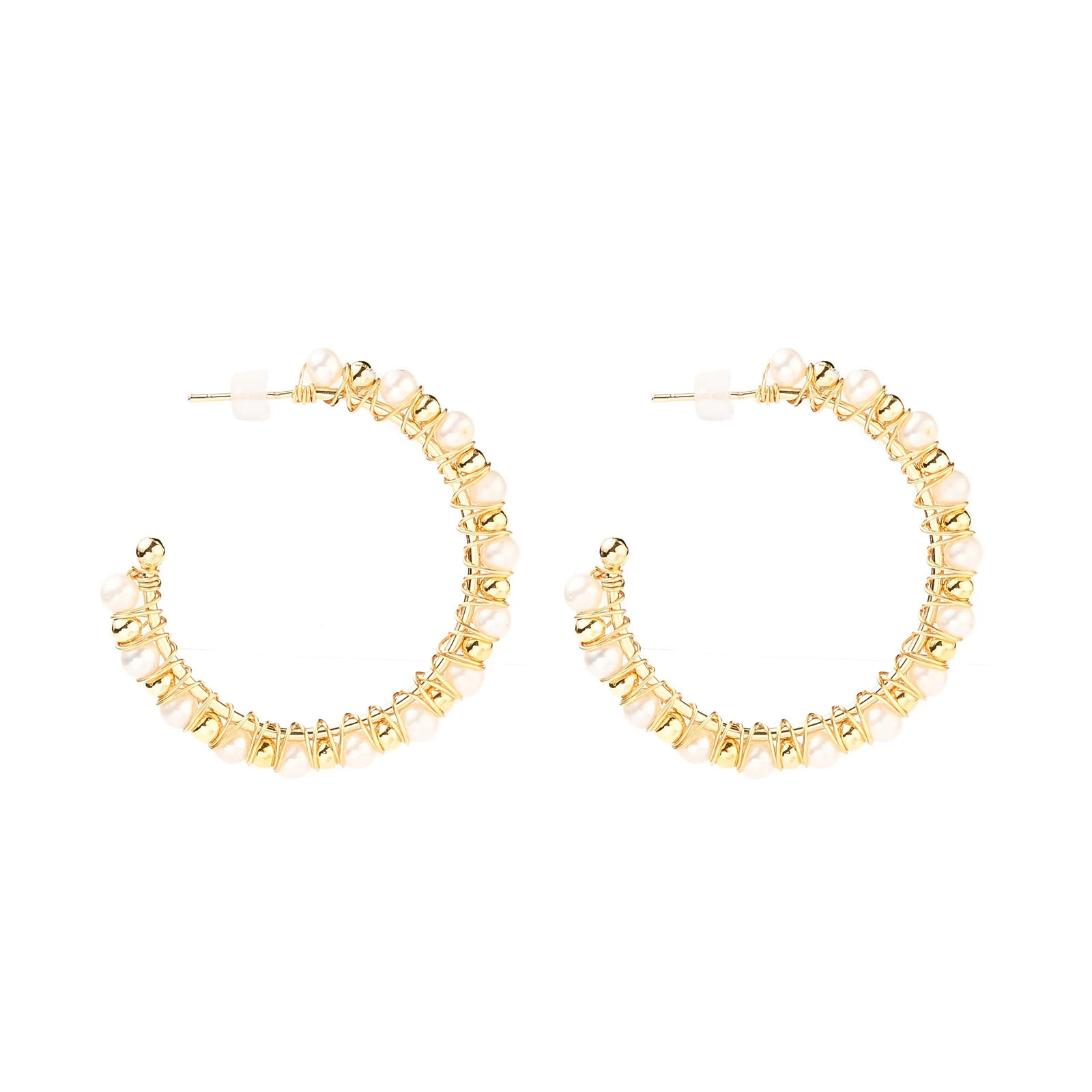 

PandaHall Natural Cultured Freshwater Pearl Beads Brass Stud Earring