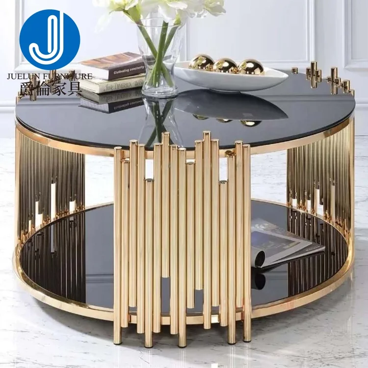 gold glass coffee table glass center table modern
