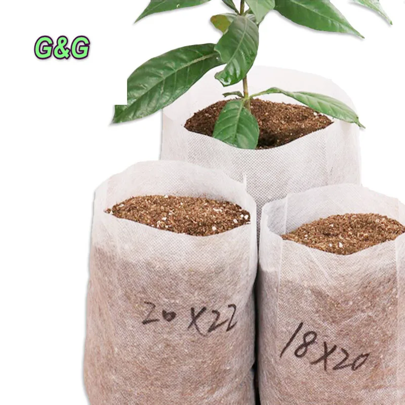 

wholesale Environmental and non toxicity Seed Biodegradable Plant Nursery Bags Non Woven Fabric Grow Gardens Pots, Black