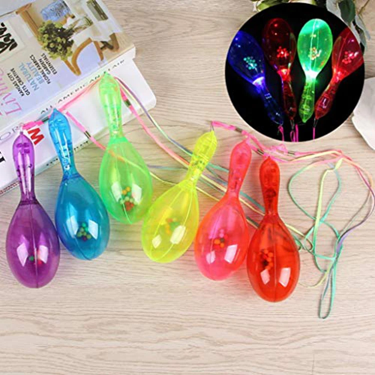 New Arrival Multi Color Led Plastic Maraca Flashing Maraca Party Fun