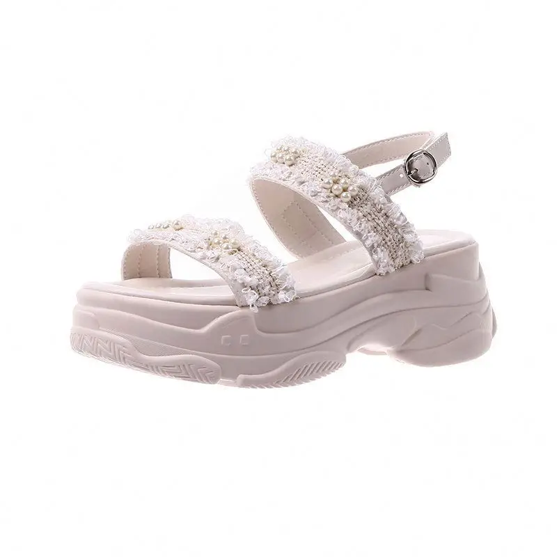 

Summer women Sandals Fancy Ladies Platform Womens Sandals, Pink/black/beige