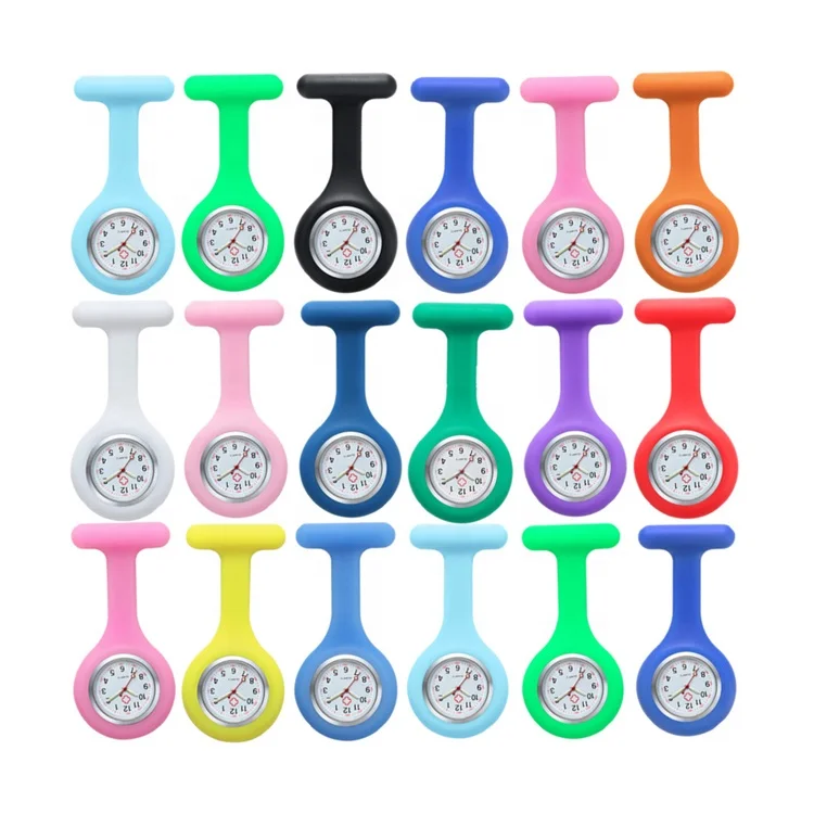 

Multi Colors Stock Soft Silicone Nurse Watch for Hospital Nurse Pink Watch with Durable Movement Breast Watch for Nurse, Random