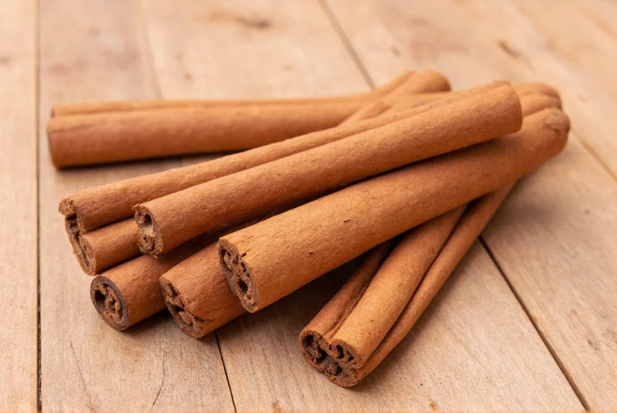 Close-up of organic cinnamon sticks showing their layered structure compared to conventional cinnamon sticks