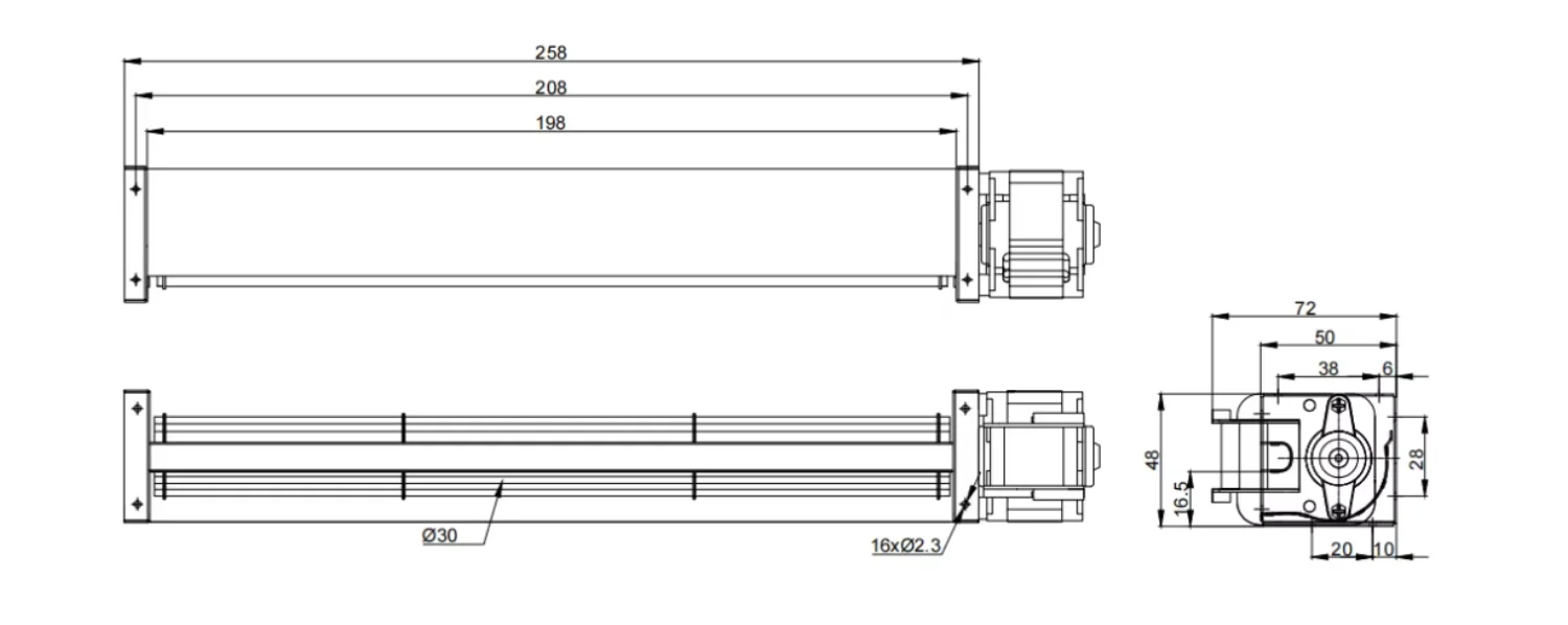 Cross Flow Fan, 115V, Tangential, 30mm - detail 12