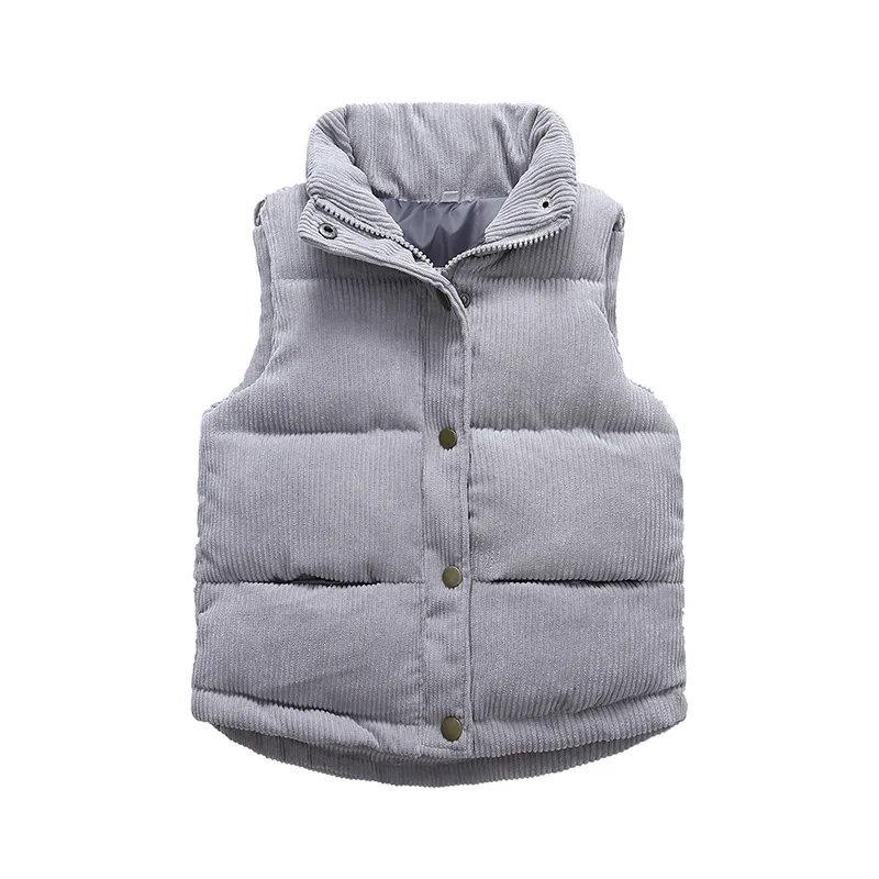 

2021 Autumn Girls Warm Vest Winter Boys Thicken Waistcoat Kids Outerwear Vest Kids Sleeveless Down Cotton Jackets For 1-8 Years