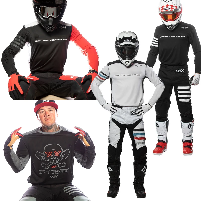 

Motocross Racing Gear Set Flexair Mach Jersey Pants Mountain Bicycle Offroad Mens Kits Motorbike Suit