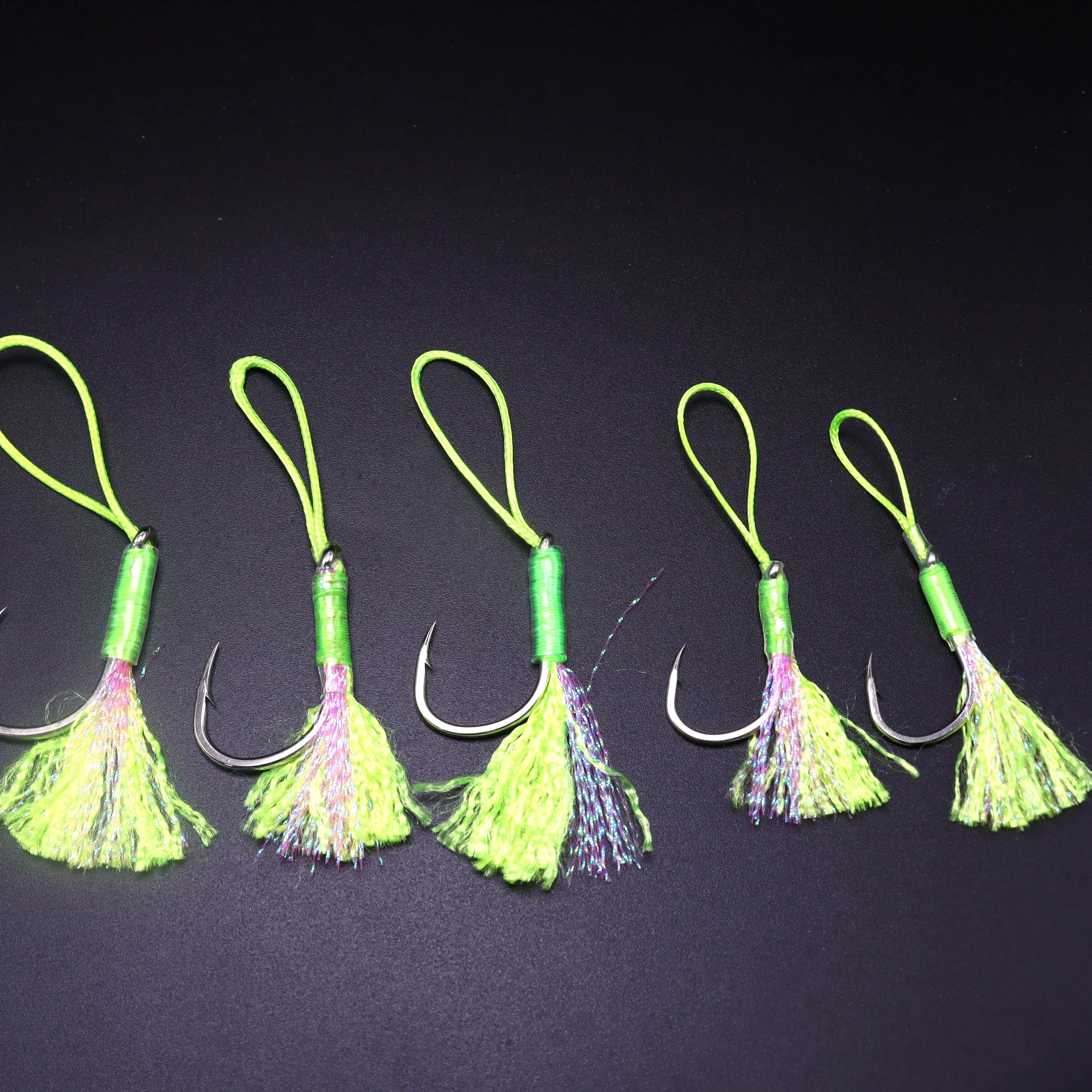 

2021 Popular Hidden Hook Jigging Hooks High Carbon Steel Artificial Fishing Hooks, Green