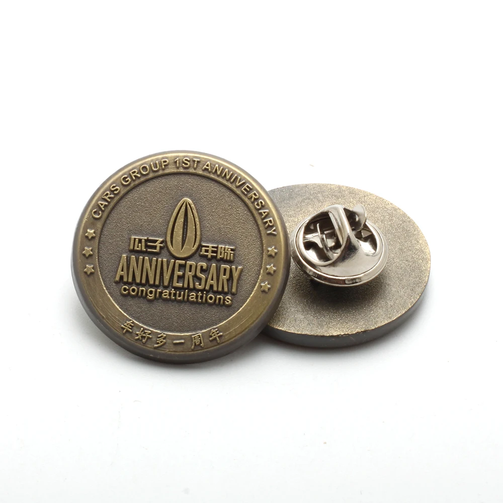 低价批发定制金属徽章珐琅别针圆形纪念品批发
