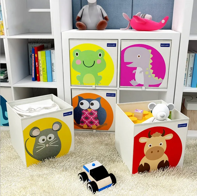 

Washable Oxford Fabric Foldable Kids Toy Chest Storage Box Animal, Beige