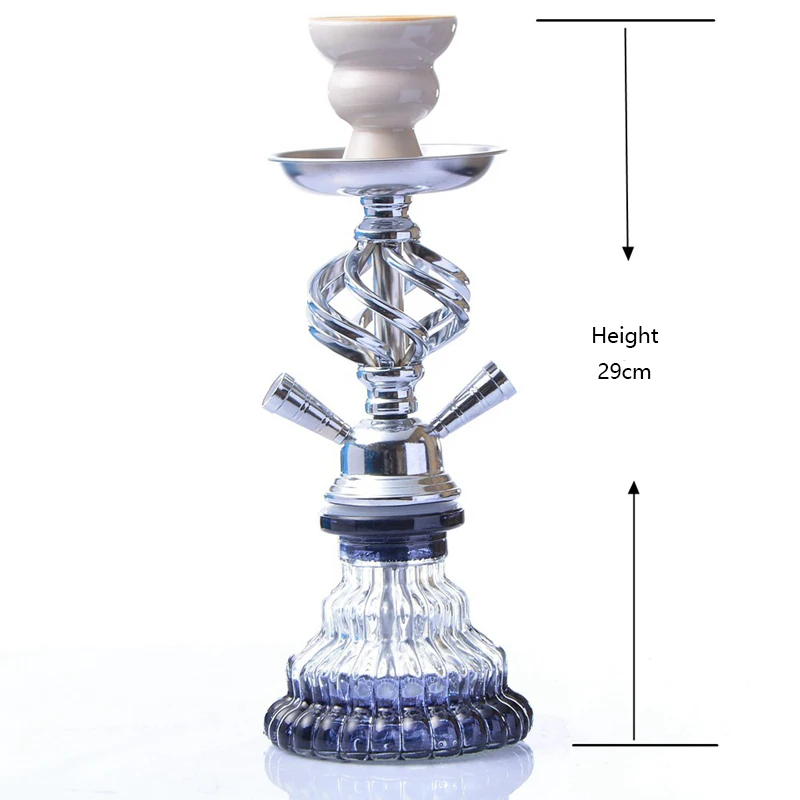 

2020 Cheap Glass Nargile Hookah Pot chicha Shisha with Ceramic Bowl and 2 Hose acrylic