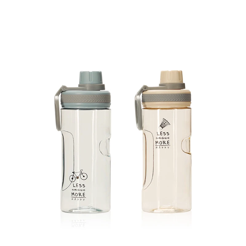 

500ml Portable Handle Tritan Clear Plastic Water Bottle, Green pink red blue