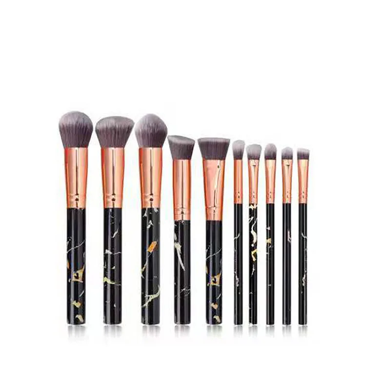 

High Quality Face Luxury Private Label 12pcs Professional Custom Logo White Eco Friendly Synthetic Hair Marble Makeup Brush Set, Picture