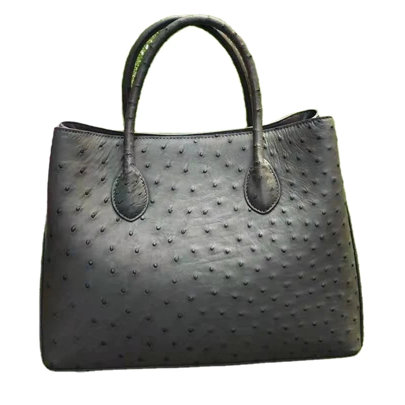 

Designer Handbag Ostrich Leather Bag 2021 Newest Factory Wholesale Custom Luxury Genuine Leather Fashion Ostrich Pattern CAP1062
