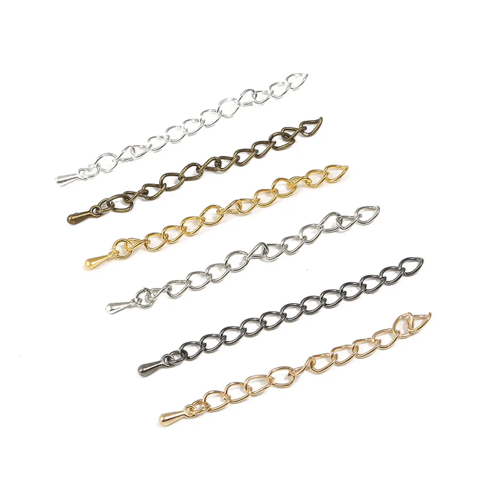 

Bracelet Extension Tail Chain Bulk Necklace Extender Chains Clasp Connector 10pcs Metal for DIY Jewelry Making Length 5.5cm Iron