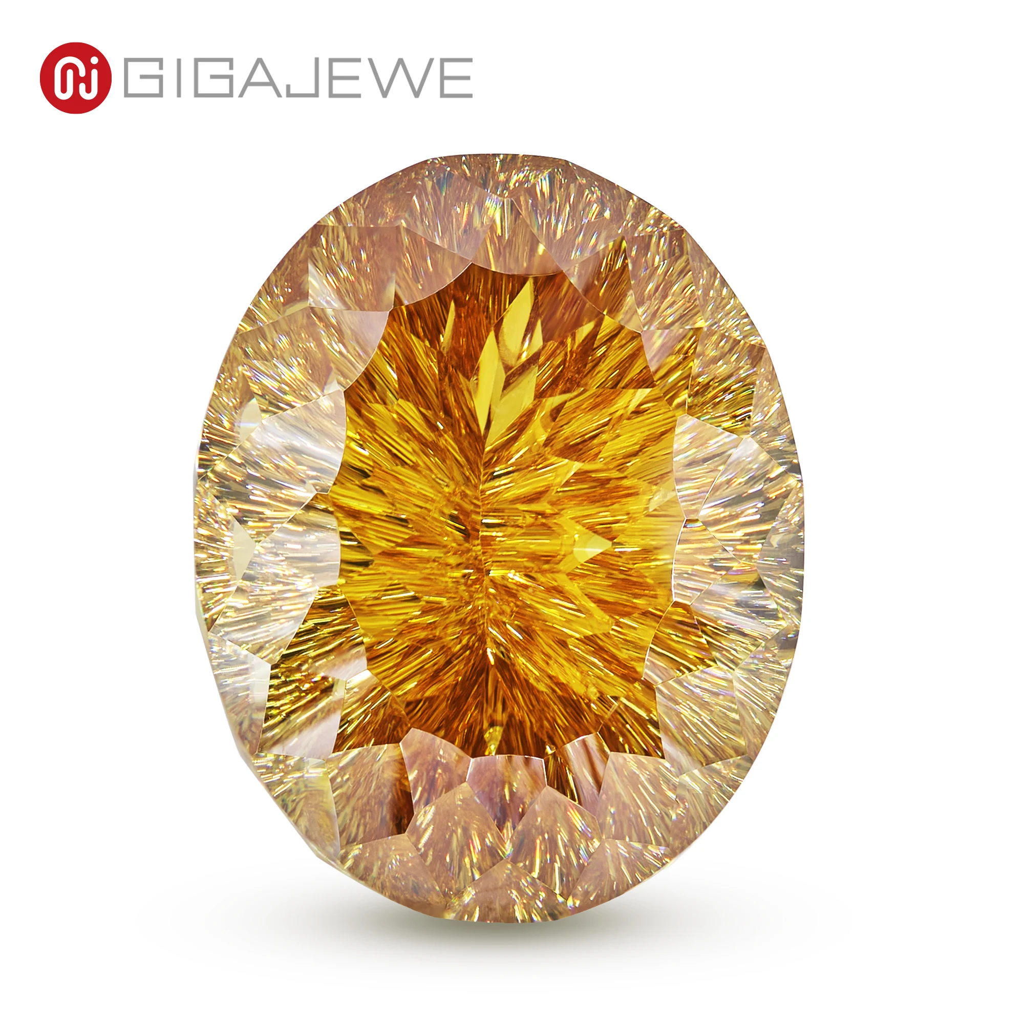 

GIGAJEWE gold color Oval Demon Cut Colorless Moissanite Stone Loose Gemstone Synthetic Diamond for jewelry making