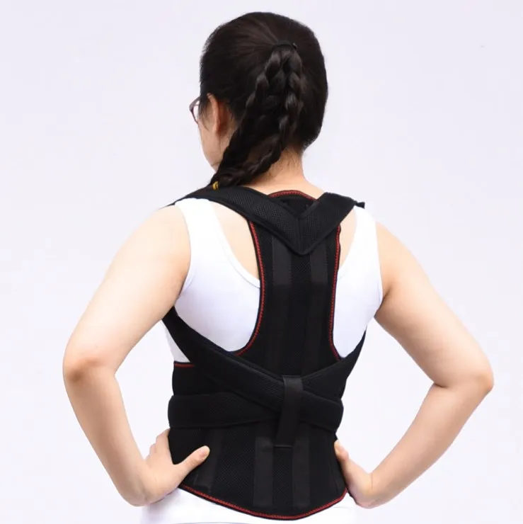 

Custom Logo Adjustable upper back support brace Back & Shoulder Posture Corrector, Black