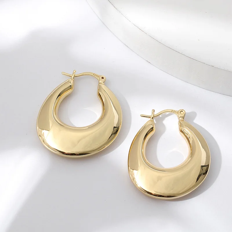 

Gold Chunky Hoop Earrings Thick Oval Hoop Earrings Teardrop Hoop Earrings For Women Girls