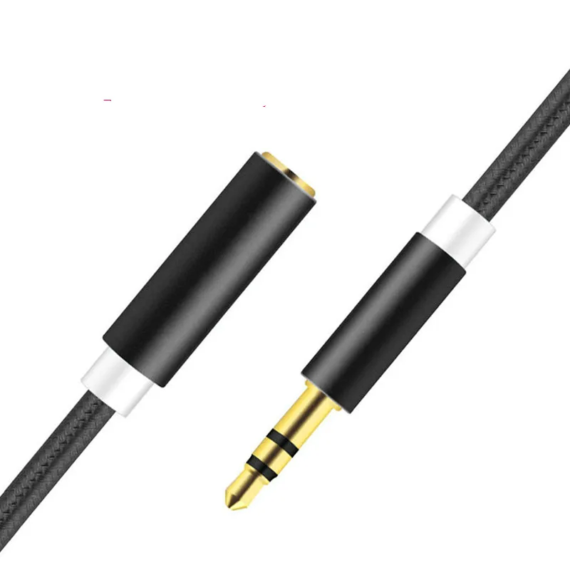 

Free Shipping audio cable 3.5mm jack male to Female Car Auxiliary Audio Stereo Cable For iphone MP3/MP4 Speaker aux cord, Black,silver