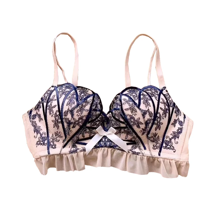 

fashion fancy sexi girls embroidery Women Push Up Underwear adult bra, Black, white,skin colour