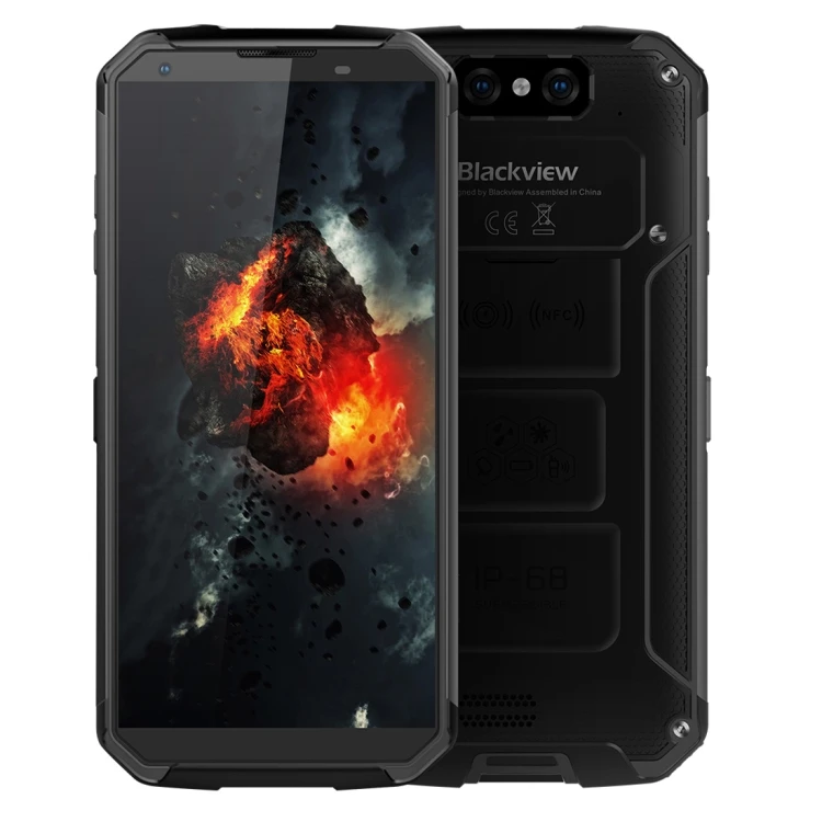 

Factory 10000mAh IP68 Waterproof Mobile Phones Blackview BV9500 16MP Camera NFC Wireless Charger 5.7inch 4GB 64GB Cellphone