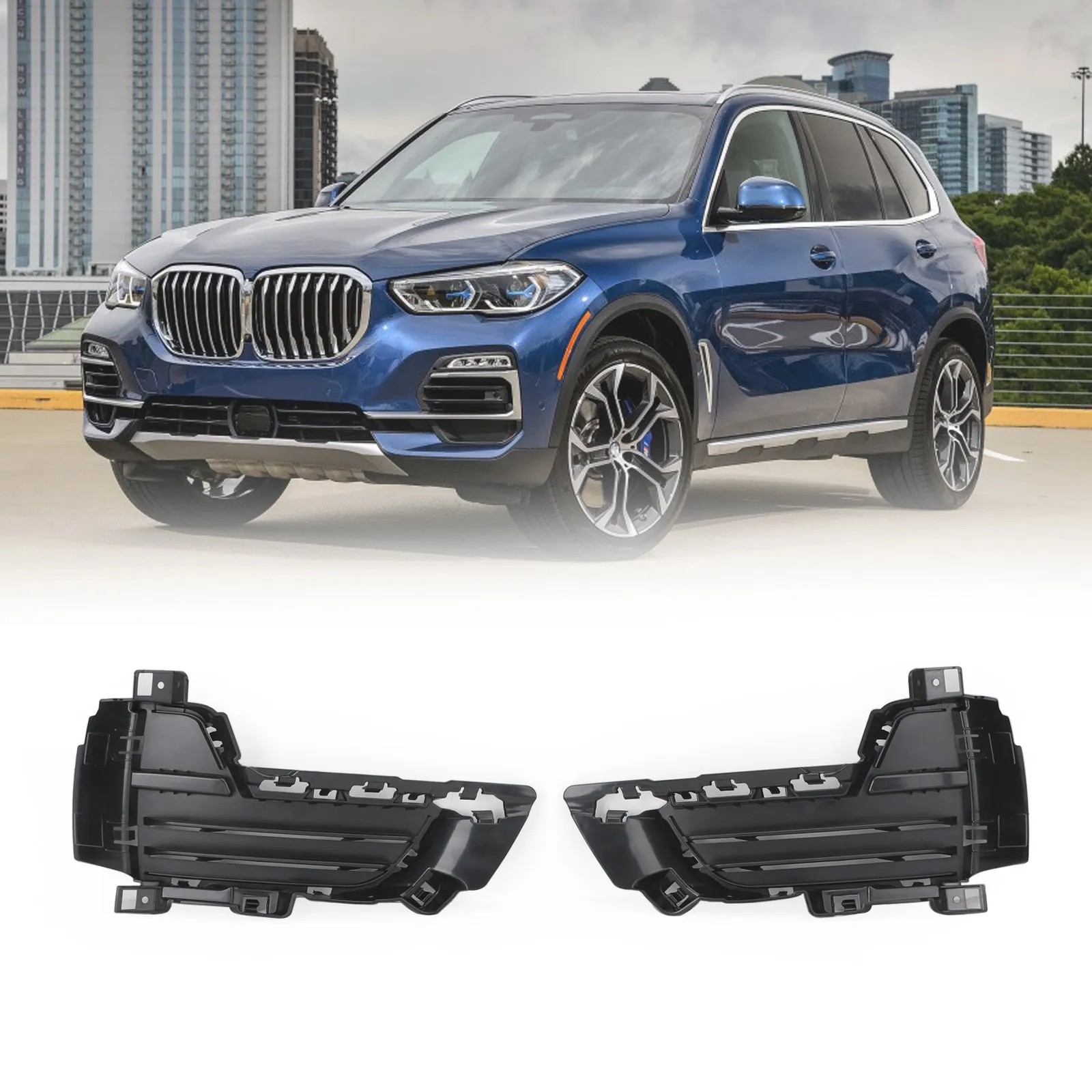

Areyourshop Front Bumper Lower Left & Right Mesh Grille Grill Fit FOR BMW X5 F15 2014 15 16 17 2018