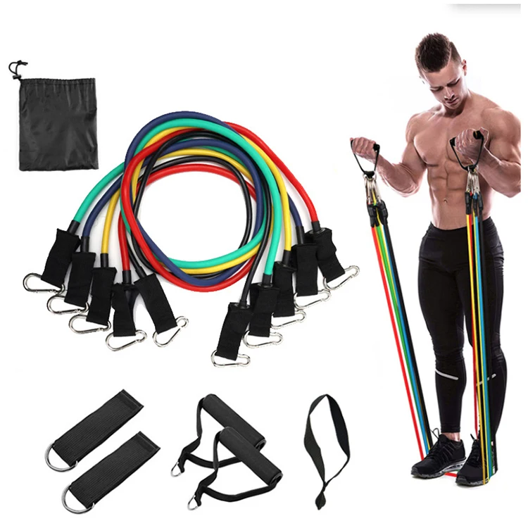 

Home Gym Equipment Exercise Stretch Band Fitness Pull Rope Adjustable Expander Set, Black