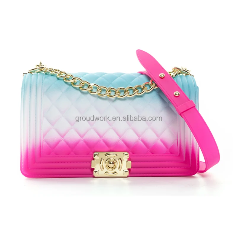 

GW 2020 jelly purses China factory wholesale customized logo 2020 on sale designers handbags for women colorful ladies purses ha, Rich