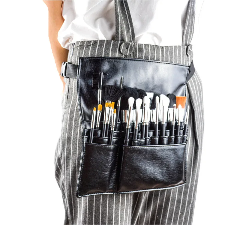 Melason High Quality 25pcs Custom Natural Synthetic Hair 25pcs Makeup Brush Set Belt Private label Makeup Kit Can Print Logo