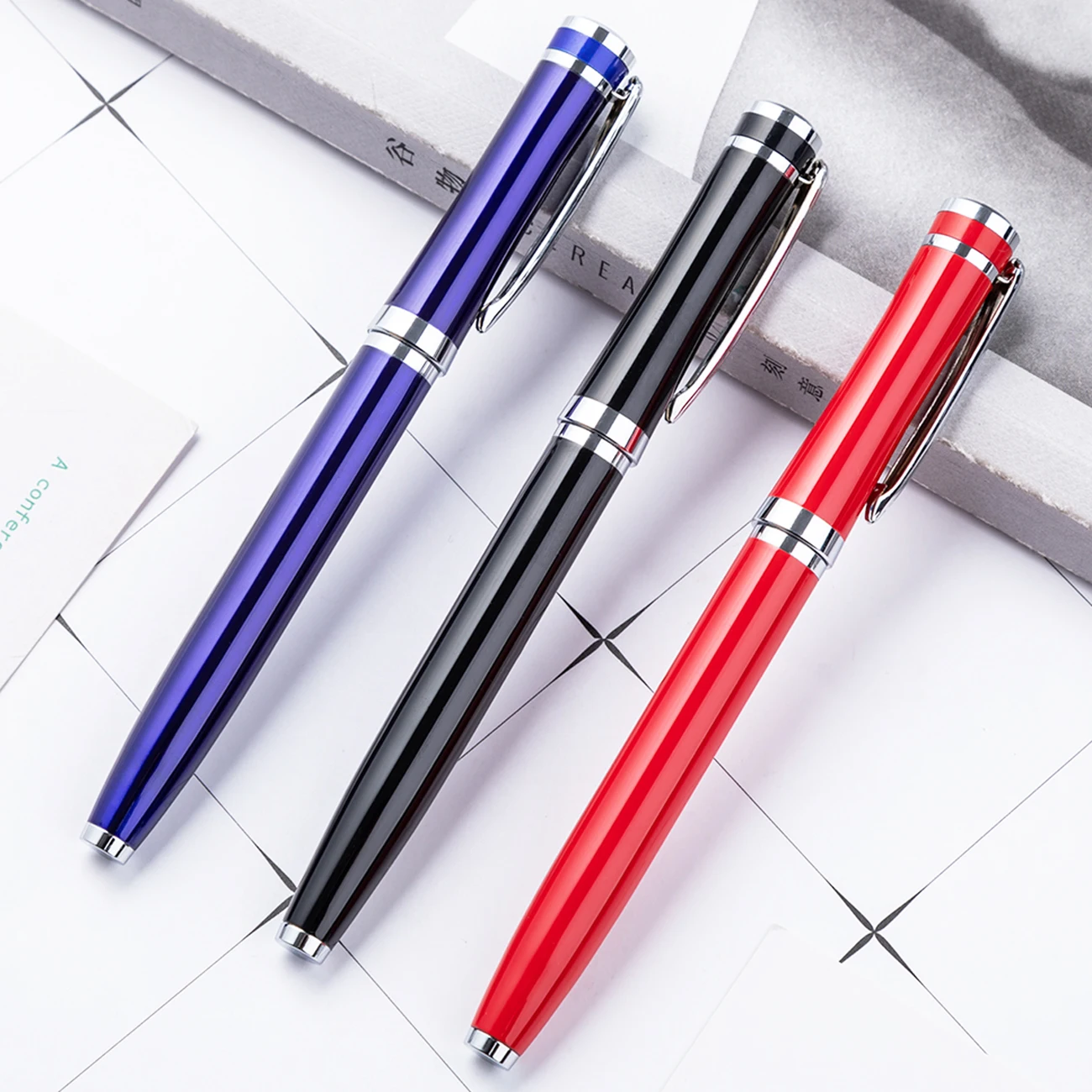 
Wholesale factory metal signature roller pen custom logo gel pen for business 