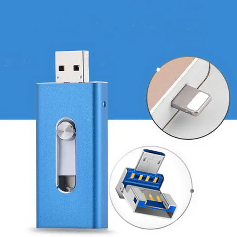USB i Flash Drive OTG Micro Memory Stick 256GB/128GB/64GB For iPad/iPhone/PC - ANKUX.COM