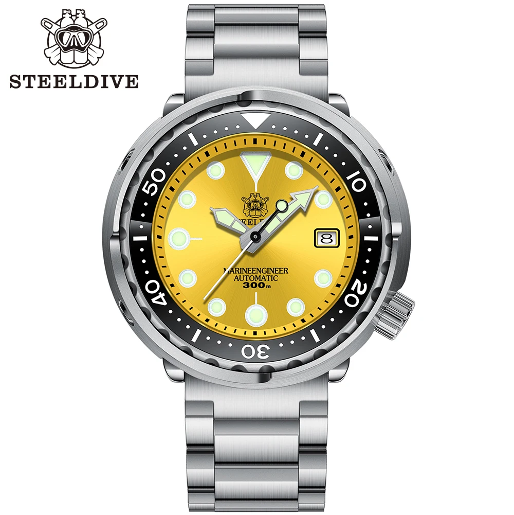 

No Logo ! SD1975 Japan Movement NH35 300M Waterproof SS Bracelet Black Ceramic Bezel Steeldive Mens Dive Watch