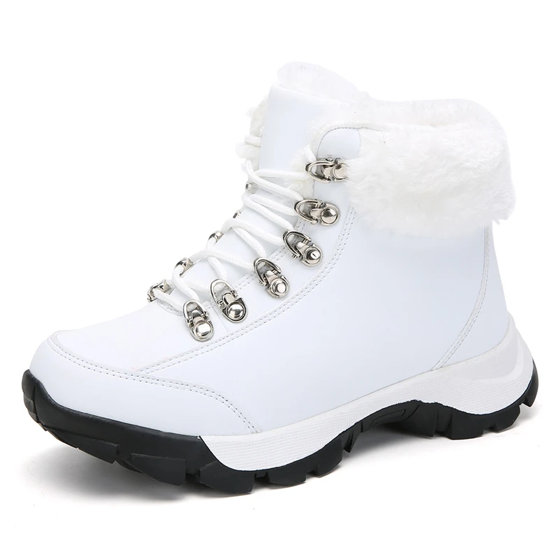 

New Trend Style Winter Warm Cotton Shoes Botas De Invierno Women Fluffy Fur Inside of Velvet Mid calf Snow Boots