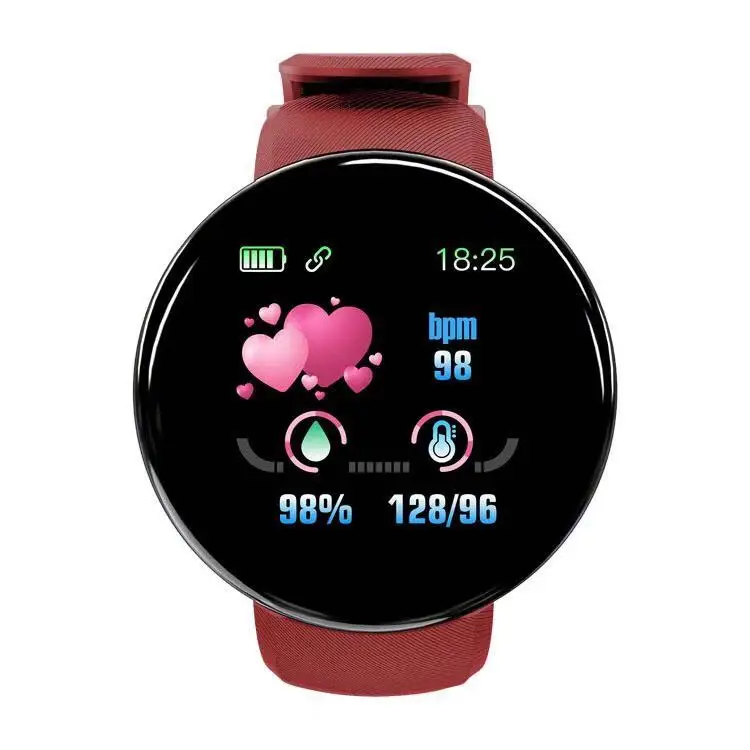 

SMART D18 119plus cheap price wholesale reloj intelligent round face sport watch for android&IOS 2020 fitness band smart watch