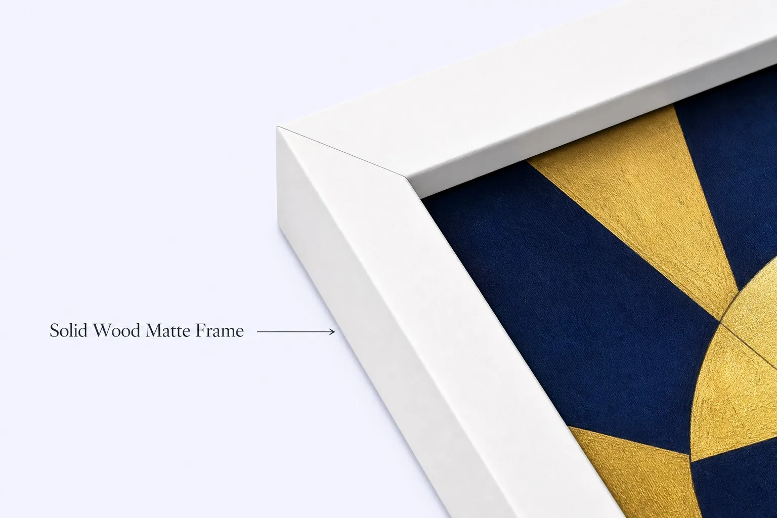 Solid wood matte frame — 16:9 detail