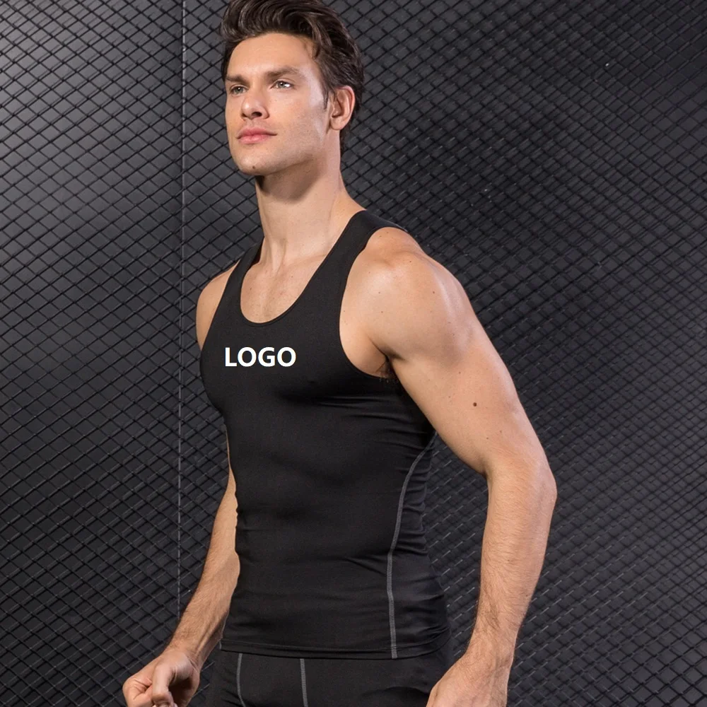 

Vedo Fitness Vests Dropshipping Polyester Custom Logo Quick Dry Bottoming Shirt Clothes Workout Tank Top Men Sport GYM Singlet, Picture shows