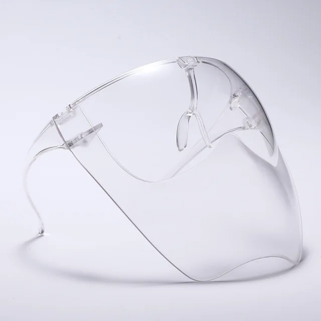 

2021 New Design Transparent Plastic Splash Guard Face Shield Against Anti-spray Anti-fog Glasses Frame, Blue+transparent