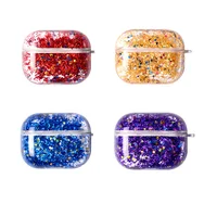 

2020 Newest Liquid Glitter Quicksand PC Cover for Airpod Pro Case for Girls Anti-Falling Shiny cover for Airpods Pro/3 Case