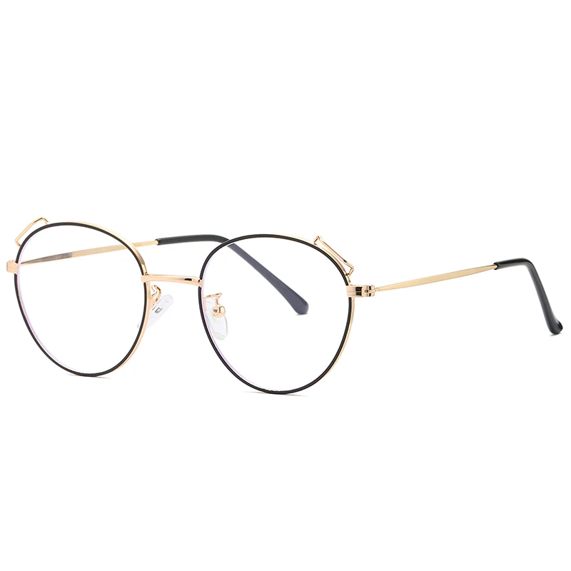 

RENNES [RTS] Fashion Japanese style metal round frame anti-blue glasses simple art optical lens, Customize color