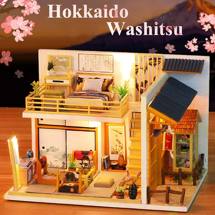 
Japanese Style DIY Play Pretend Wooden Furniture Miniature Doll House  (62255758210)