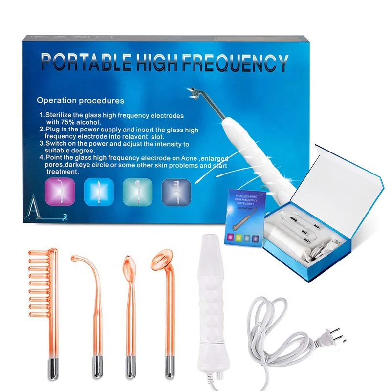 

Portable Handheld Acne Treatment Skin Tightening Wrinkle Reducing High Frequency Skin Therapy Wand Machine