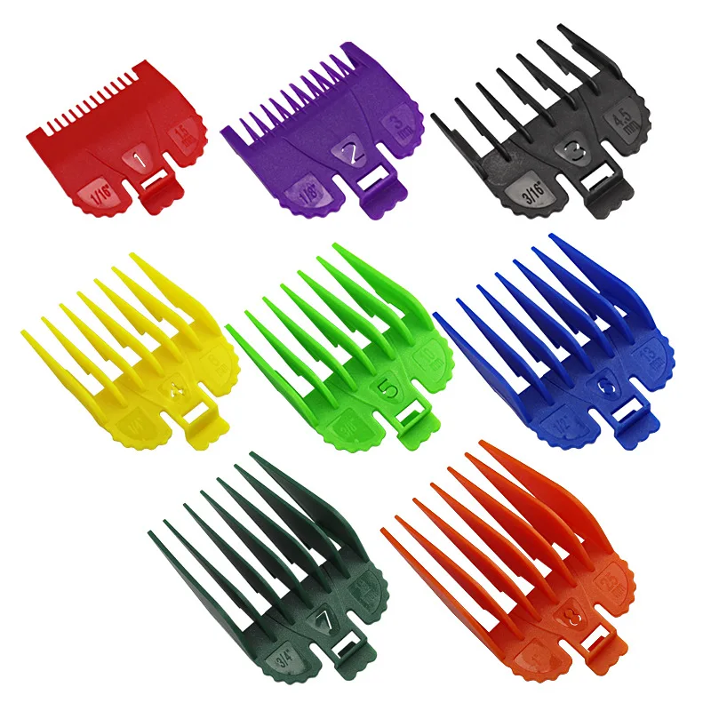 

Clear Blue 8Pcsset Jdk Sets Pieces Clipper Size 10 Guards Barber 10Pcs Mm Metal Hair No12 Tail Pro Set 15 16 Combs Guide Comb, Customized color