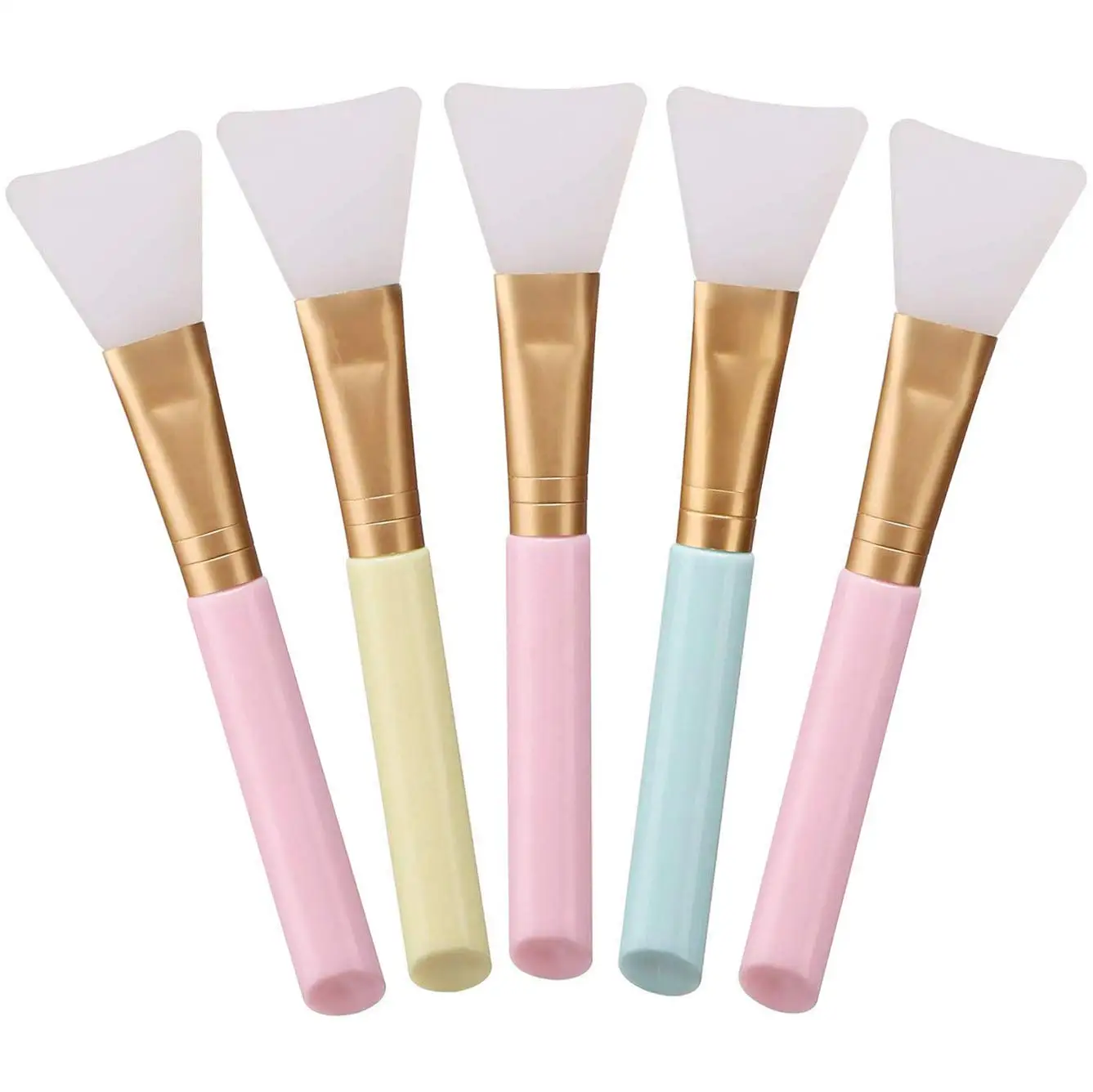 

DIY Silicone Mask Brush Mask Mud Blending Brush Tool 3 Color Soft Female Skin Facial Care Tool, Yellow,pink,blue