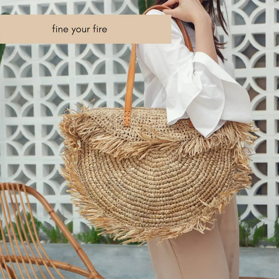 

Bohemian Round Tassel Women Straw Bag Designer Spike Paper Rattan Shoulder Bags Large Casual Handbags Summer Beach Woven Purses, As picture