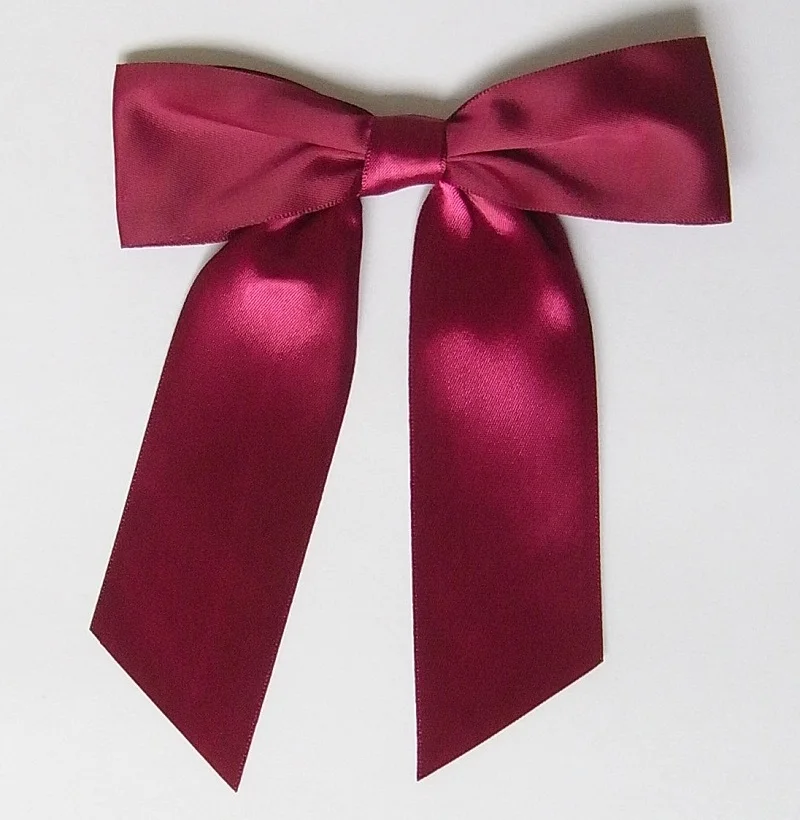 Wholesale Satin Ribbon Bow For Gift Red Ready Made Satin Ribbon Bow ...