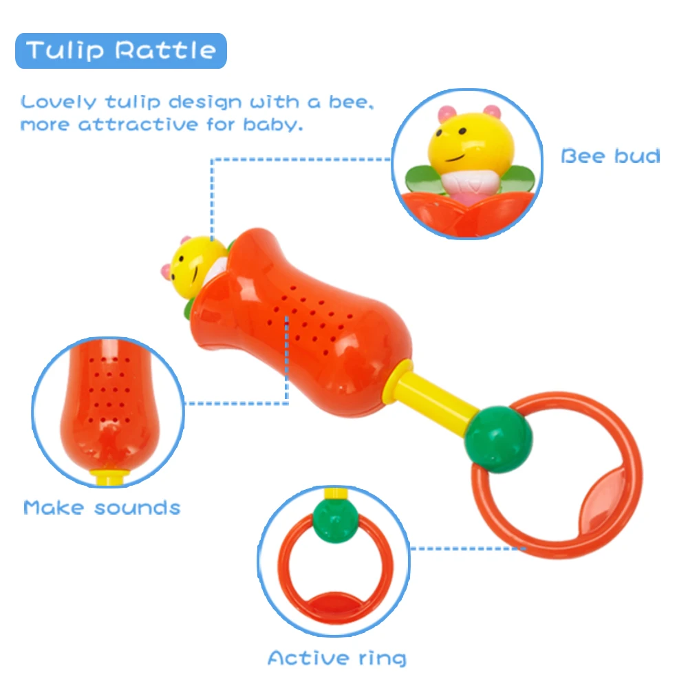 
funny cute shaking hand bells set infant toy teething rattles for baby 