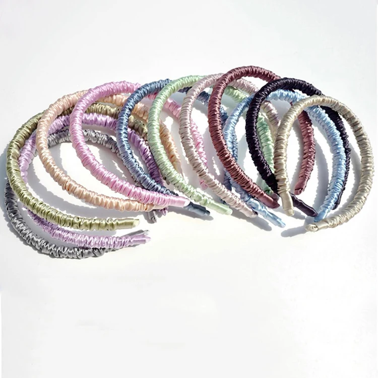 

Factory wholesale luxury silk hair band hair loop silk headband 19mm 100% mulberry silk hair hoop