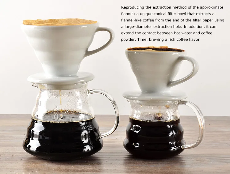 Two Sizes Ceramic Coffee Dripper Cup For 14 Cups Coffee Filter Cup