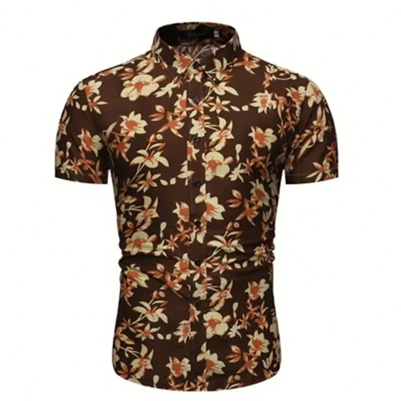 

Men's Shirts Flowers Casual Men Summer Beach Style Tops Rts