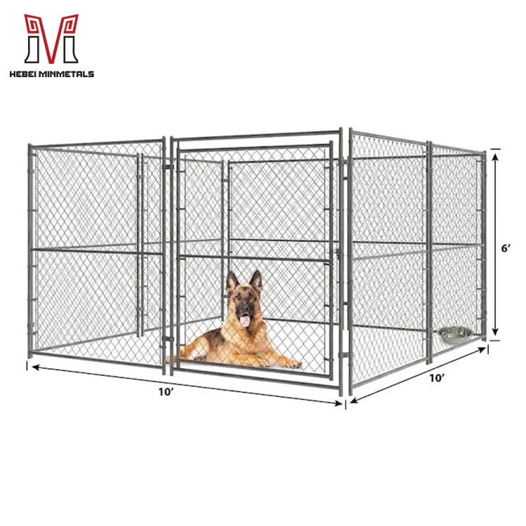 Custom 10x10x6 Quality Outdoor Used Chain Link Dog Kennel Lowes Closed