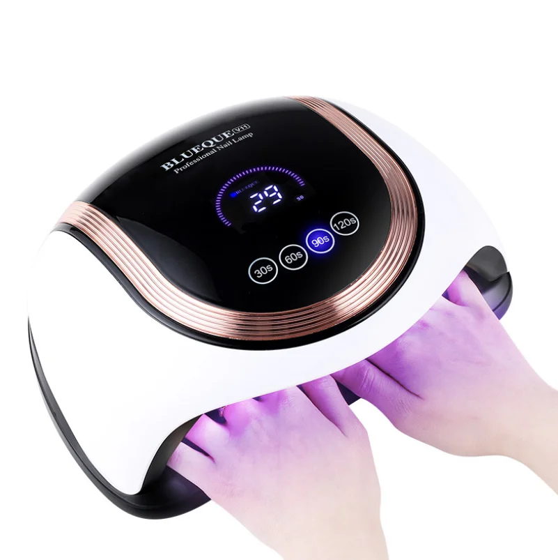 

Jinyi BQV11 OEM/ODM 180W Smart Sensor 2021 New Design Big Space 60PCS Leds Phototherapy Nail Lamp Dryer UV Led For Two Hands, White